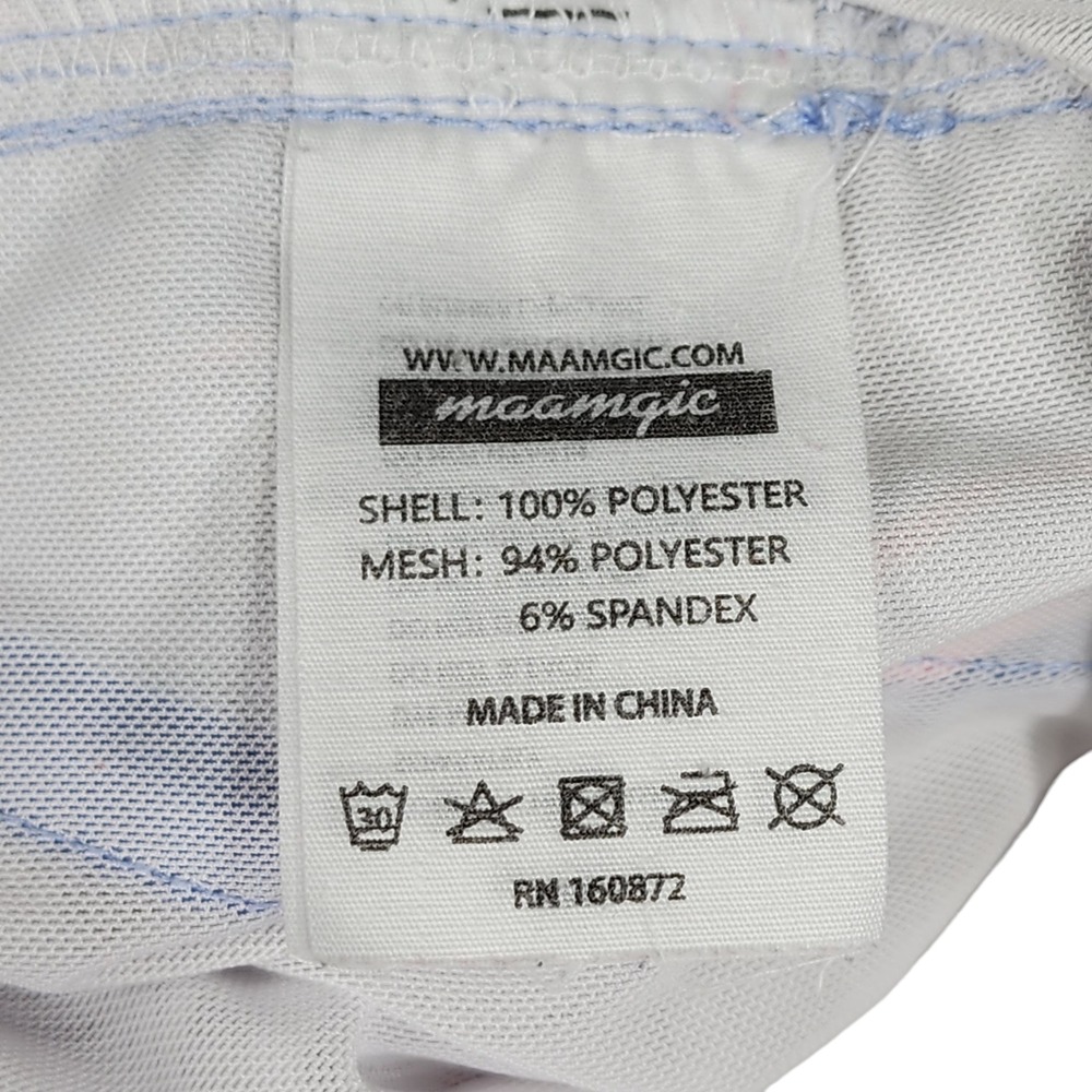 Maamgic Swim Trunks sz M Men Pink Flamingos Tropical Blue Pink 33x6.5 Resortwear - Picture 4 of 12